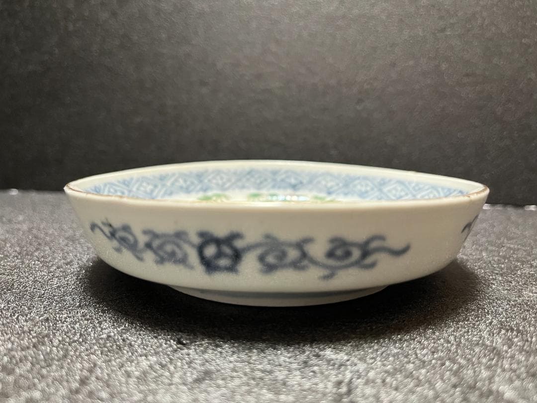 古伊万里　鳳凰　金彩　なます皿　平皿　明治期　８客
