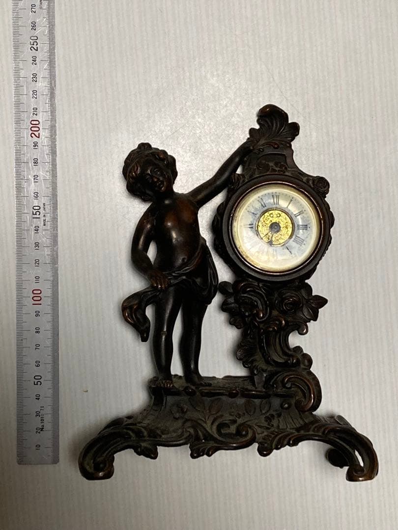 【ジャンク品・アンティーク】ブロンズ製置時計