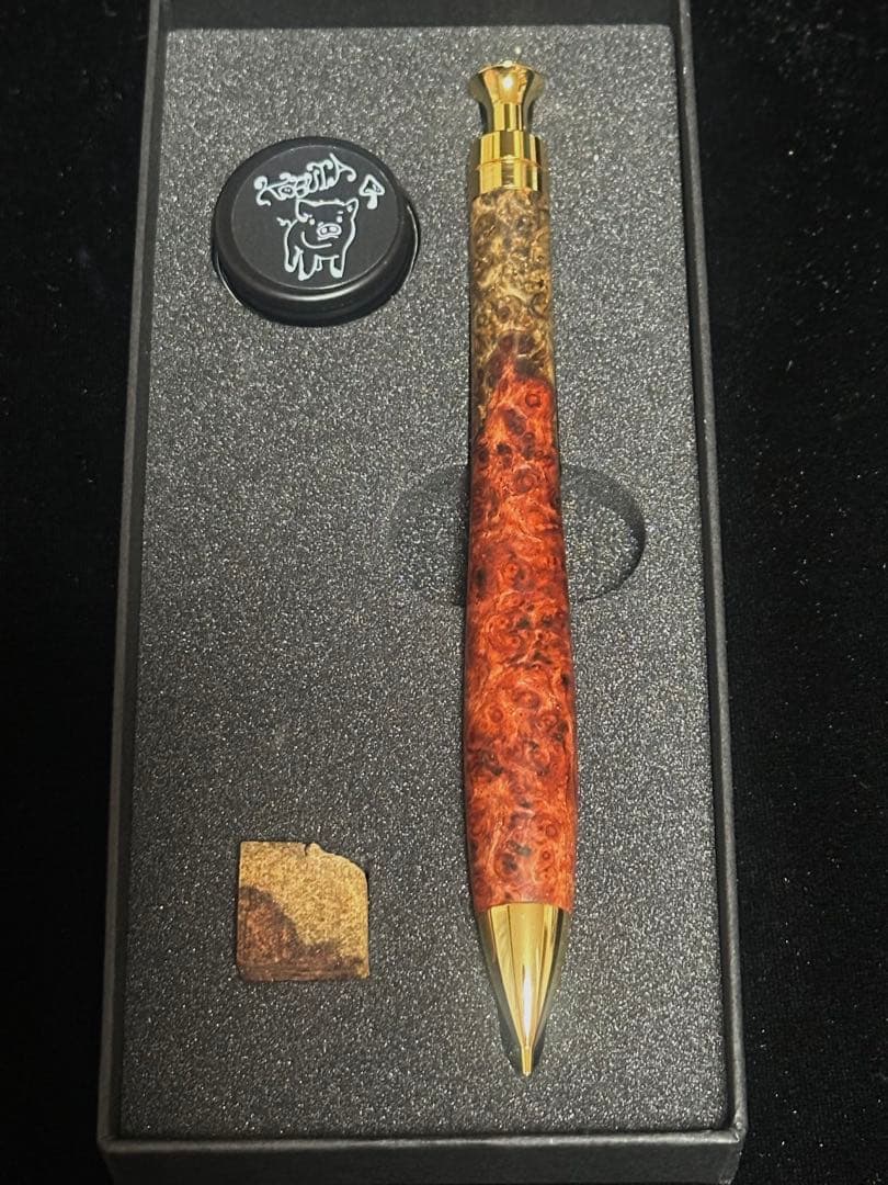 こぶた工房 シャープペンシル 極上花梨紅白 ゴールド金具 0.5mm