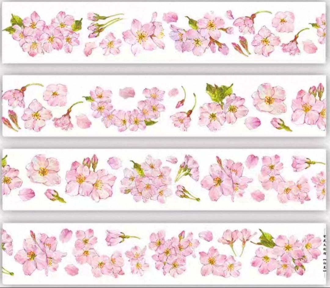 PET 初见 ダイカット加工 5.5cm×5m 海外マスキングテープ　桜
