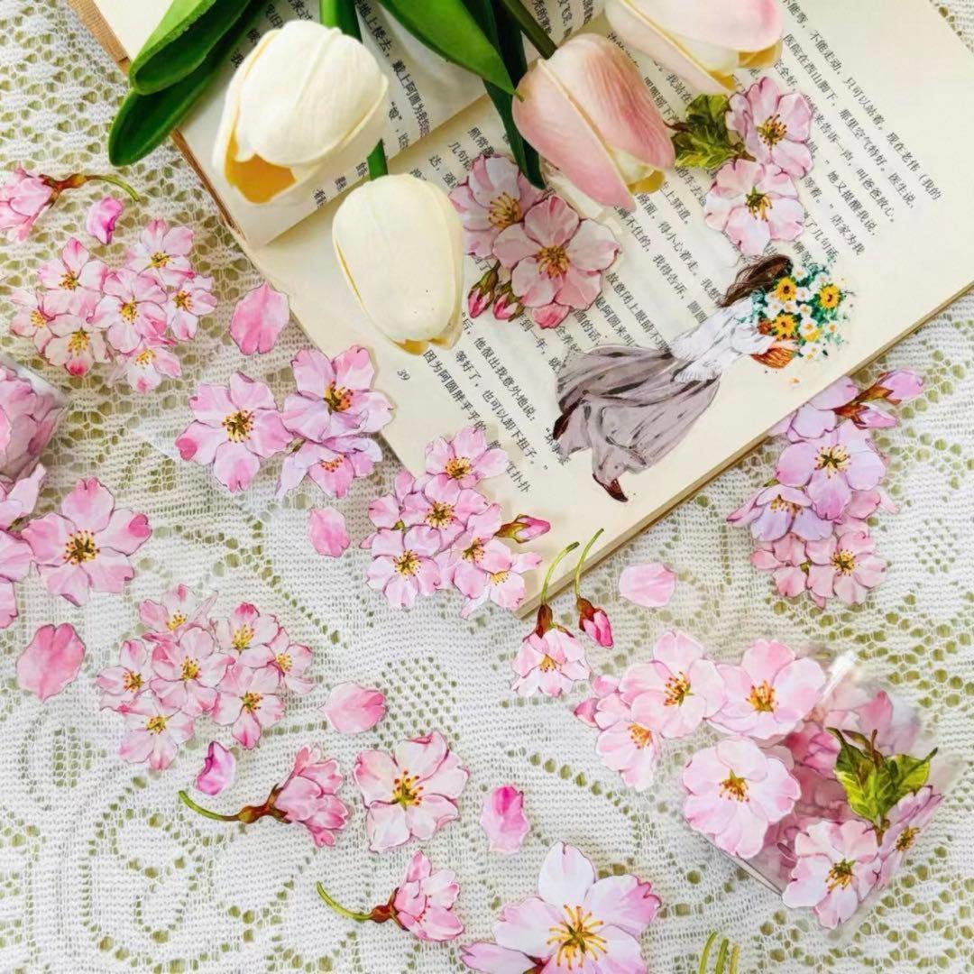 PET 初见 ダイカット加工 5.5cm×5m 海外マスキングテープ　桜