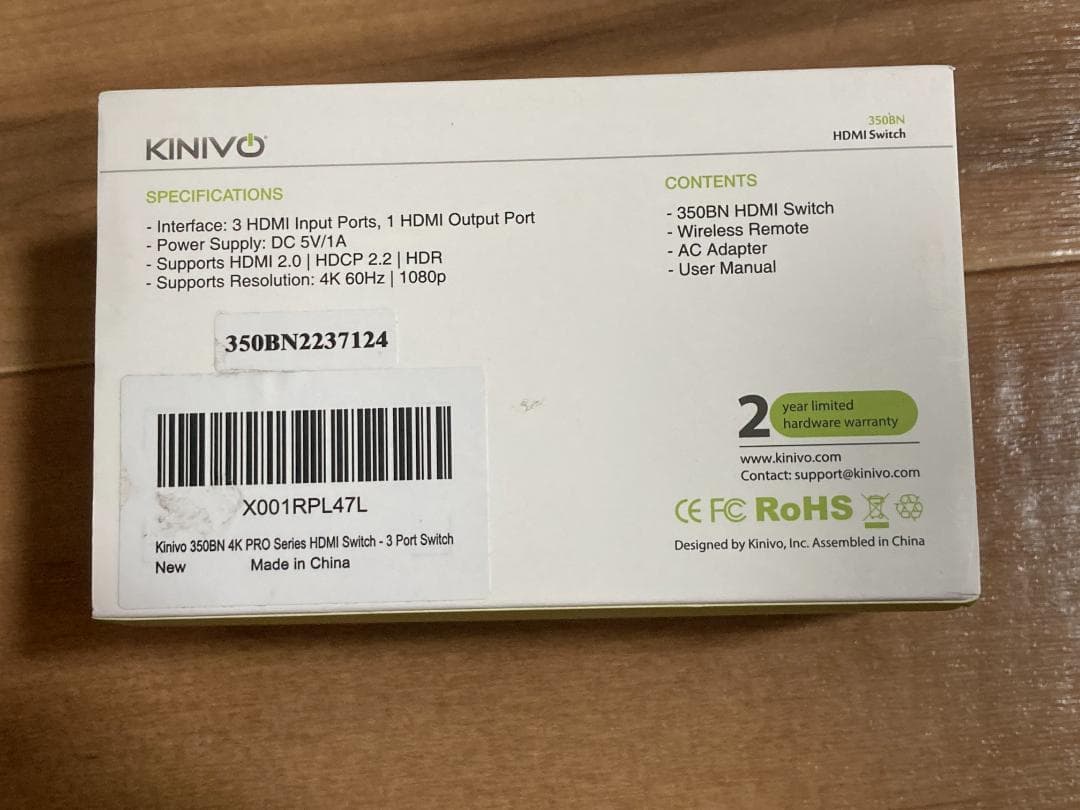 限定値下げ Kinivo 350BN HDMI スイッチ リモコン付
