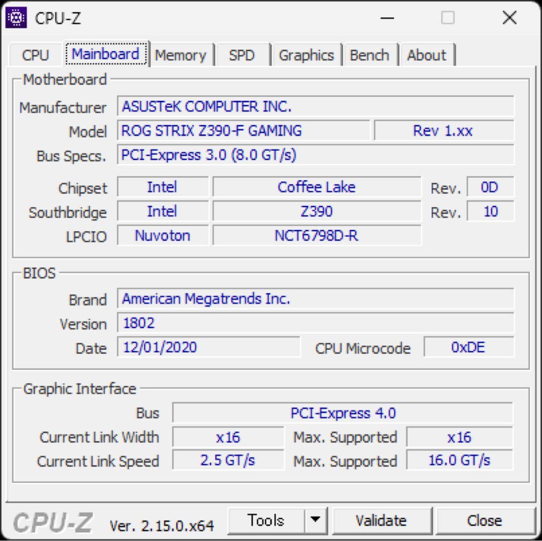 【MB】ASUS ROG STRIX Z390-F GAMING【中古】
