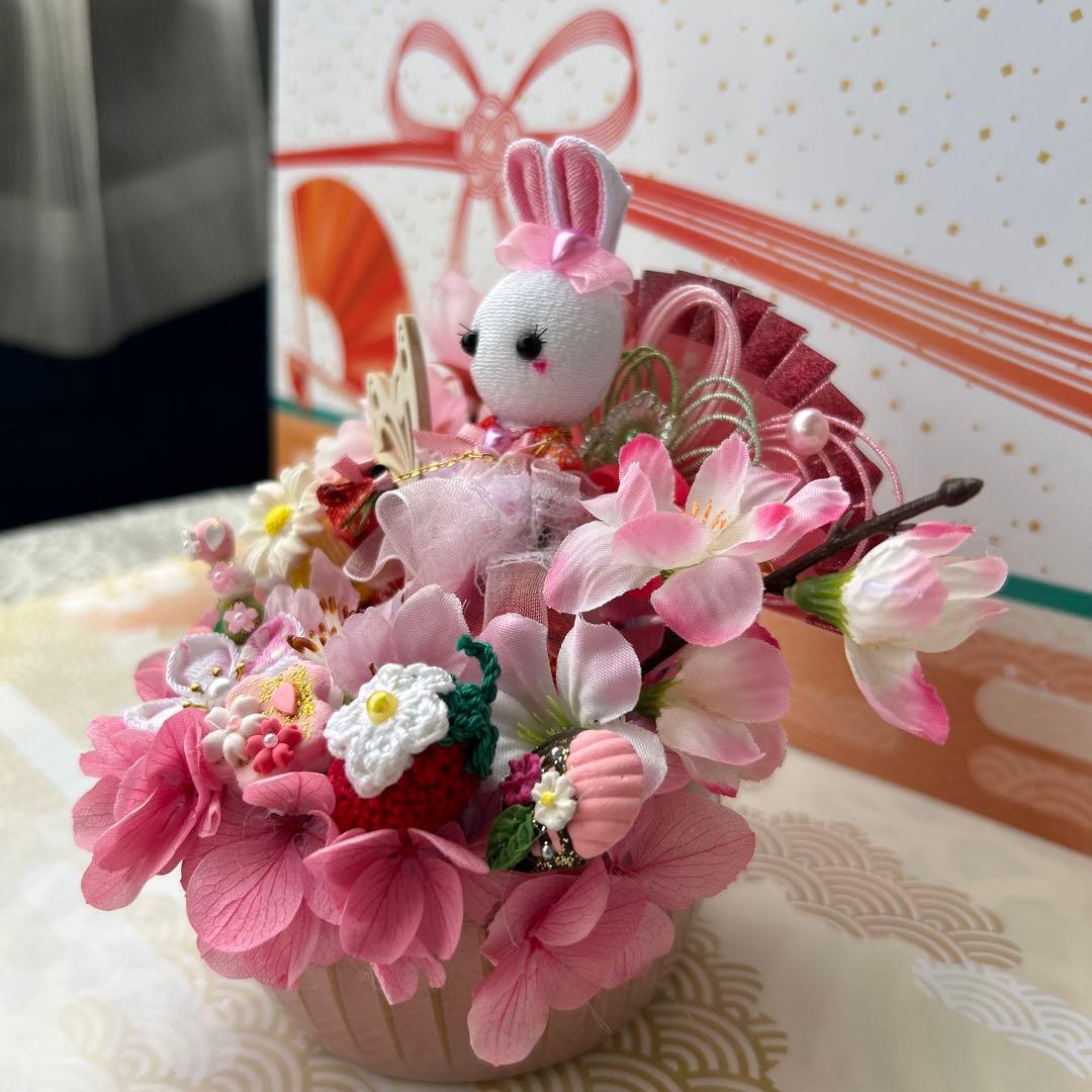 ハンドメイド❣️春爛漫❣️さくら満開❣️お花見、お出かけルンルン、うさぎ、春アレンジ❣️