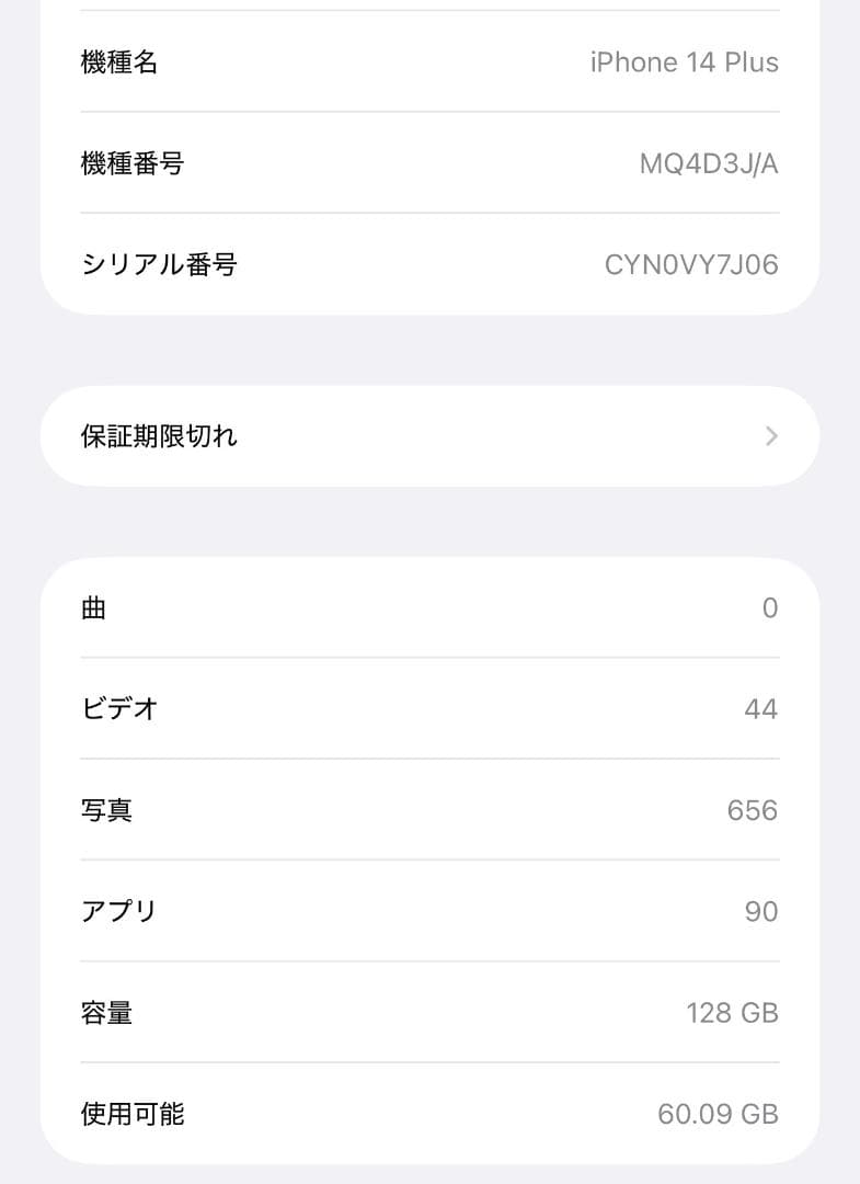 iPhone 14 Plus（SIMフリー）128GB