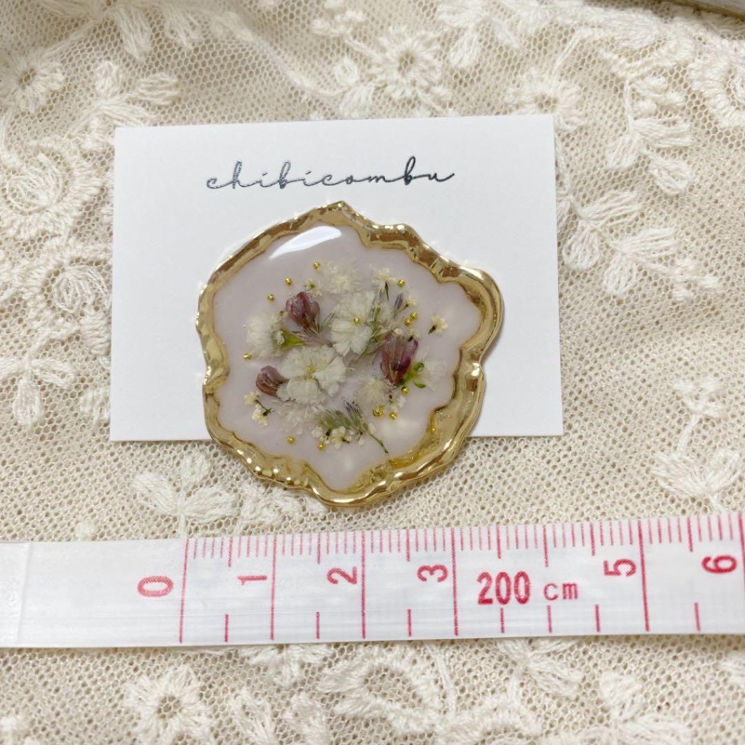 ハンドメイド　レジン　お花　ヘアゴム　ポニーフック　ブローチ　no.176