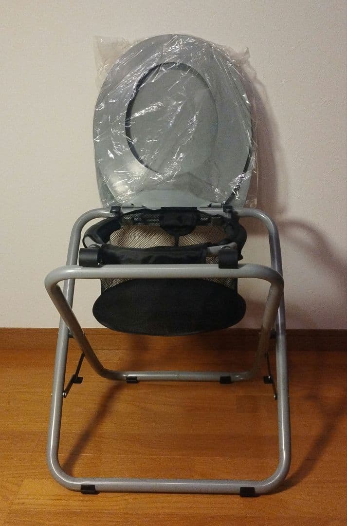 新品 携帯 トイレ 折りたたみ式どこでもトイレ グレー ユニパック5枚付
