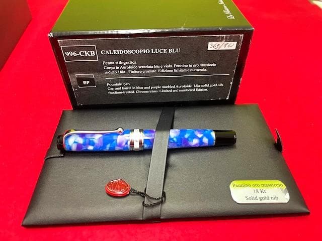 未使用品 アウロラ カレイドスコーピオ ルーチェブルー 万年筆 EF 即送