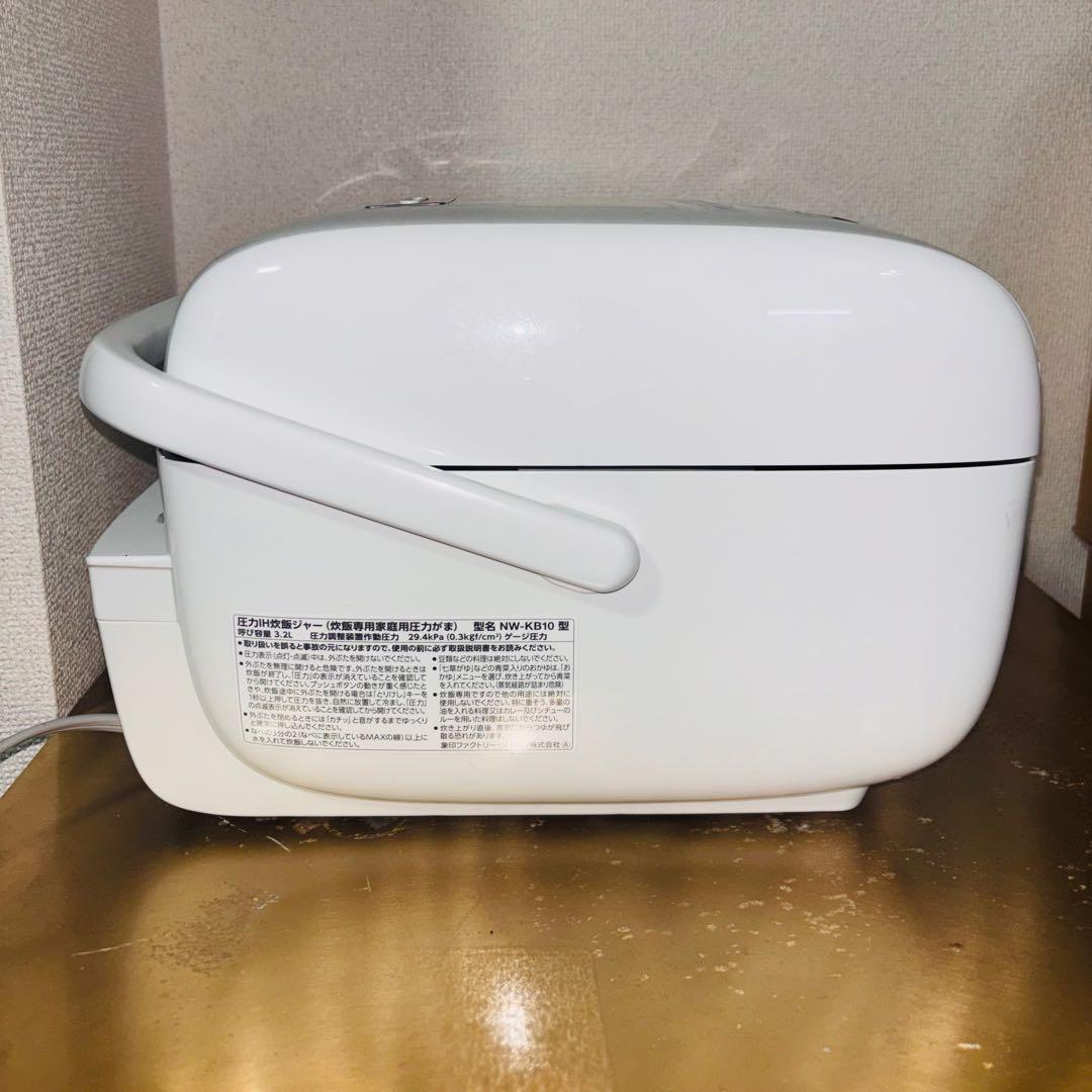 【美品】象印 炎舞炊き NW-KB10 雪白色 圧力IH炊飯ジャー 動作確認済