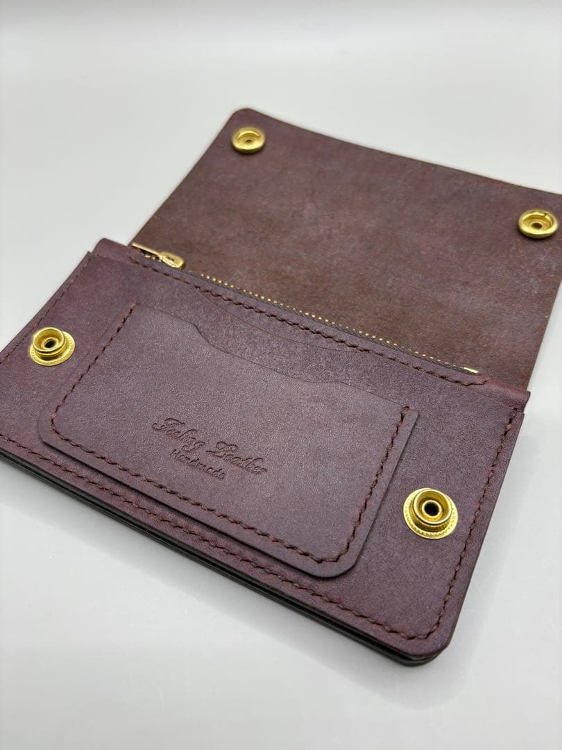 ミドルトラッカーウォレット HORWEEN　ラフィアン(ホーウィン社)