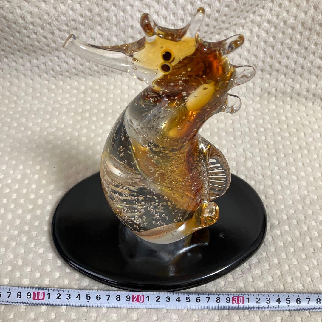 【マルティグラス】タツノオトシゴ ガラス細工 置物 福岡県特産民芸品 縁起物