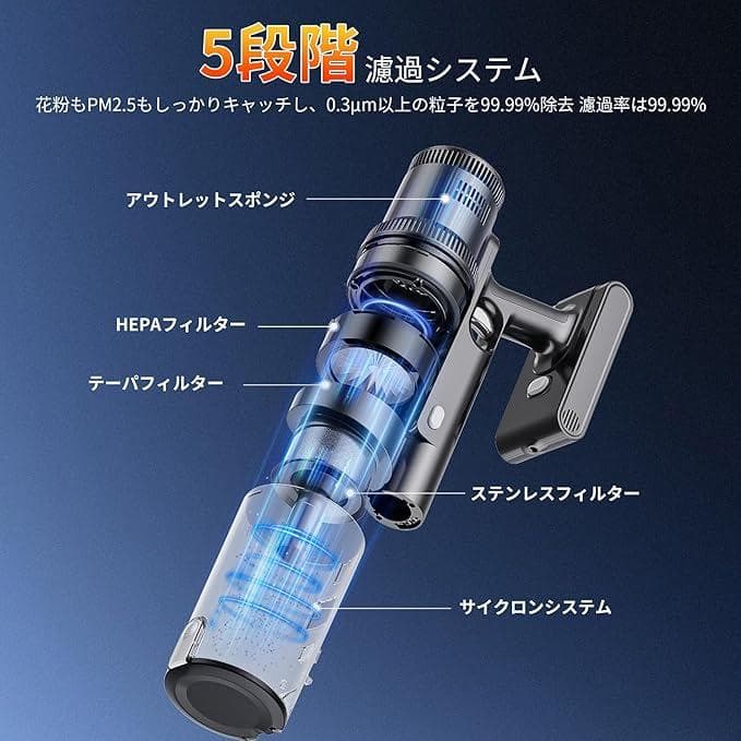 新品♡掃除機 コードレス 強力吸引 水拭き 35000Pa サイクロン 伸縮型