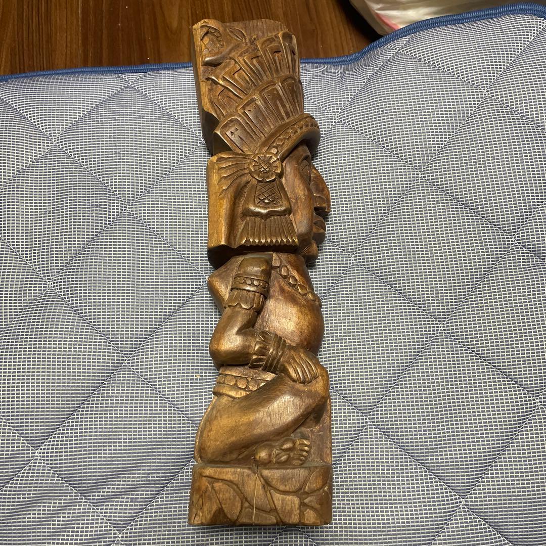 アフリカ　木製彫刻 先住民風 約30cm
