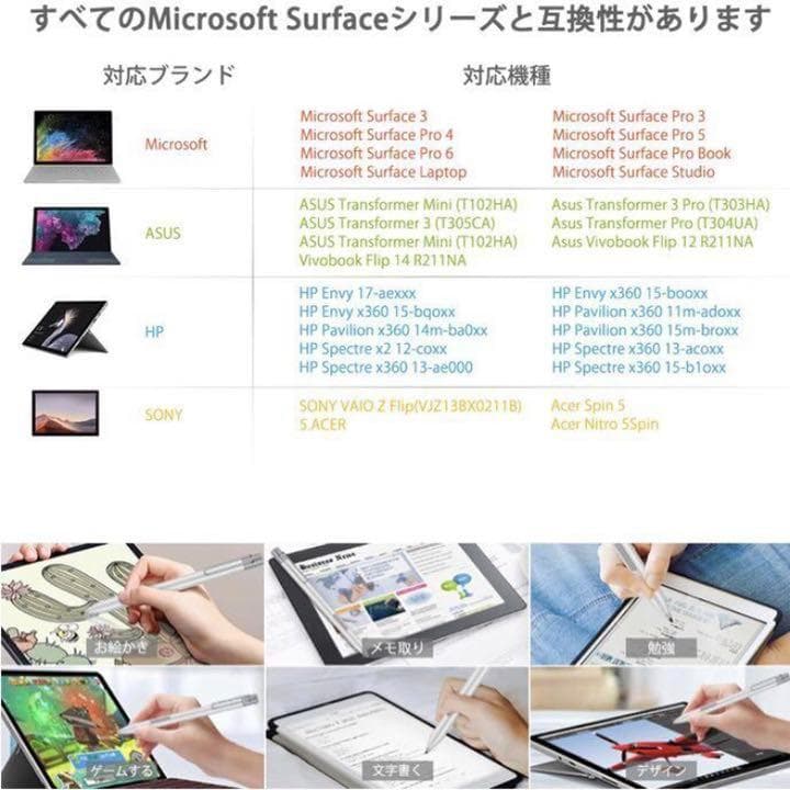 マイクロソフト認証Surfaceペン❣4096段階筆圧で圧倒的描きやすさ♪❤