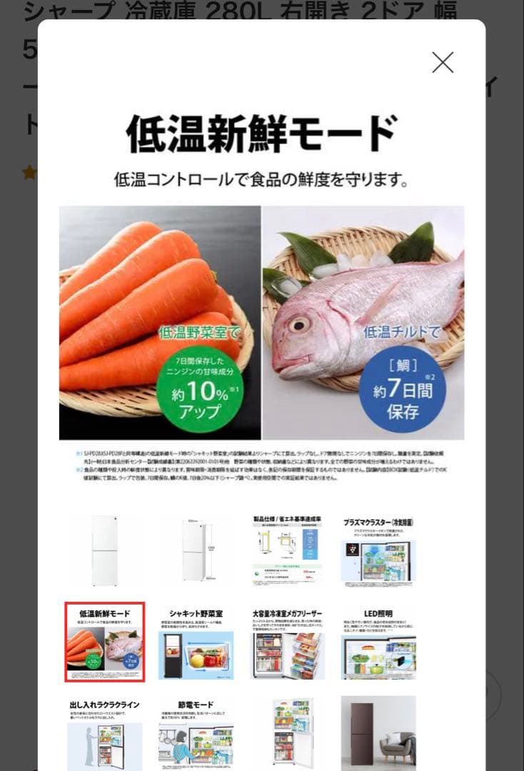 SHARP ノンフロン冷凍冷蔵庫　SJ-PD28G-W