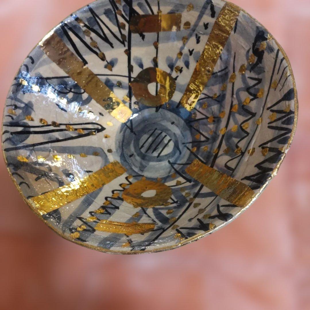 金箔装飾の陶器ボウル