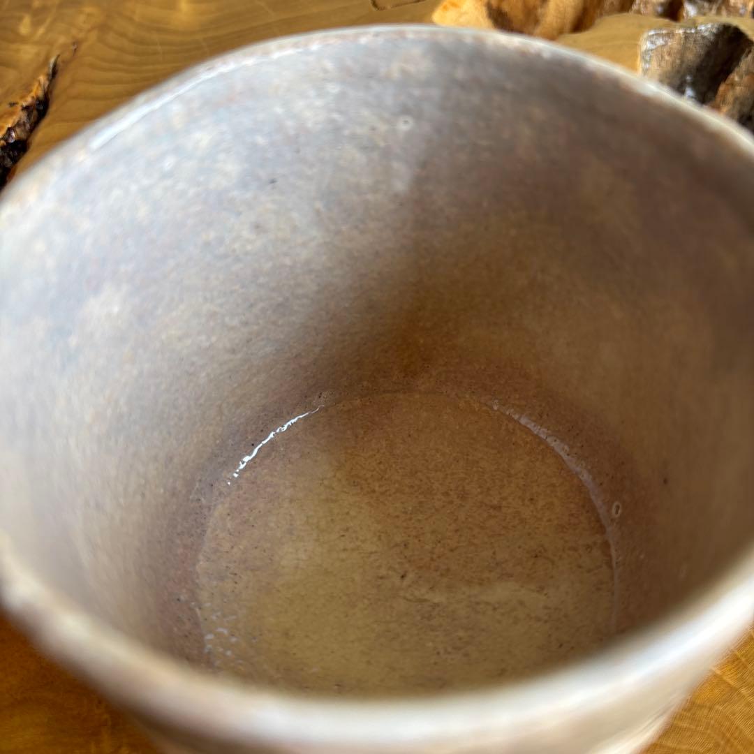 乾山写 菜の花筒茶碗 山川厳作 共箱 抹茶碗 茶道具