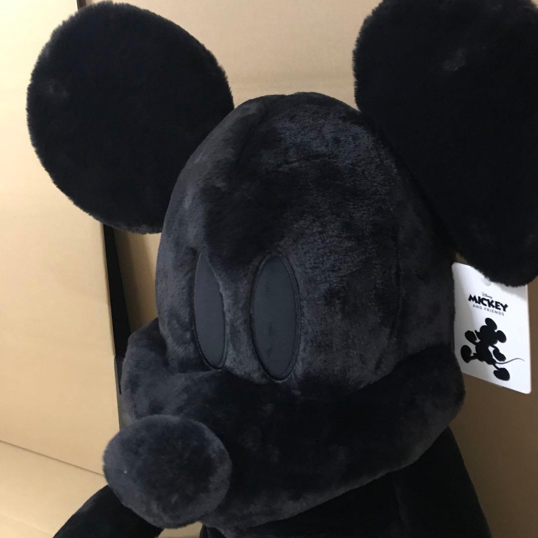 ミッキー ぬいぐるみ 特大 100㎝ ブラック ブランケット付き