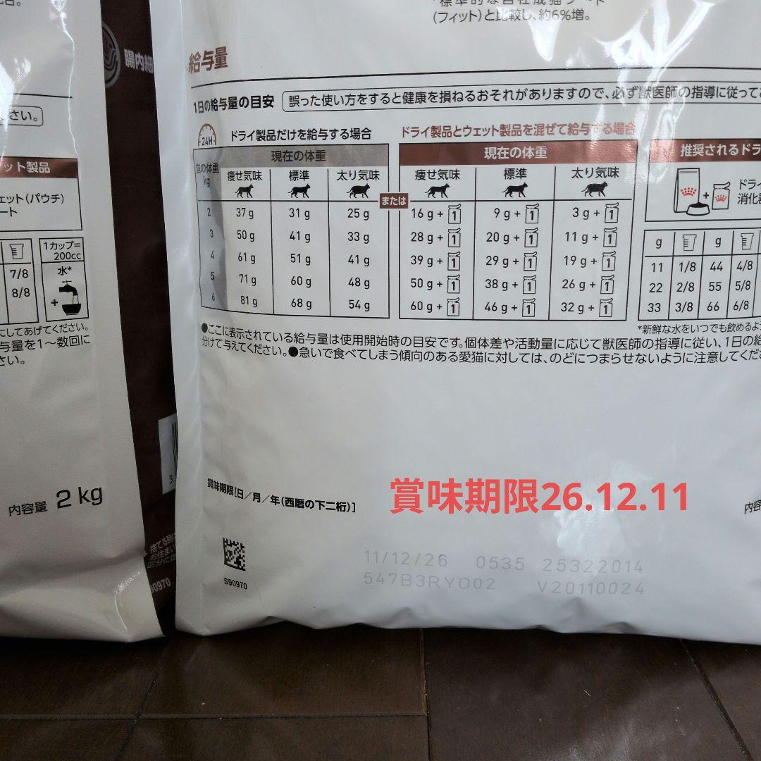 ロイヤルカナン 消化器サポート 猫用 2kg×2袋 未開封 療法食