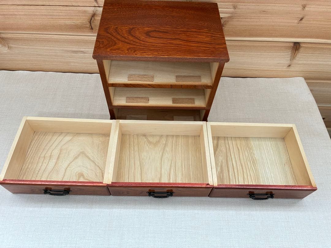 高山欅 三段小箪笥 木製 和家具 伝統工芸 収納