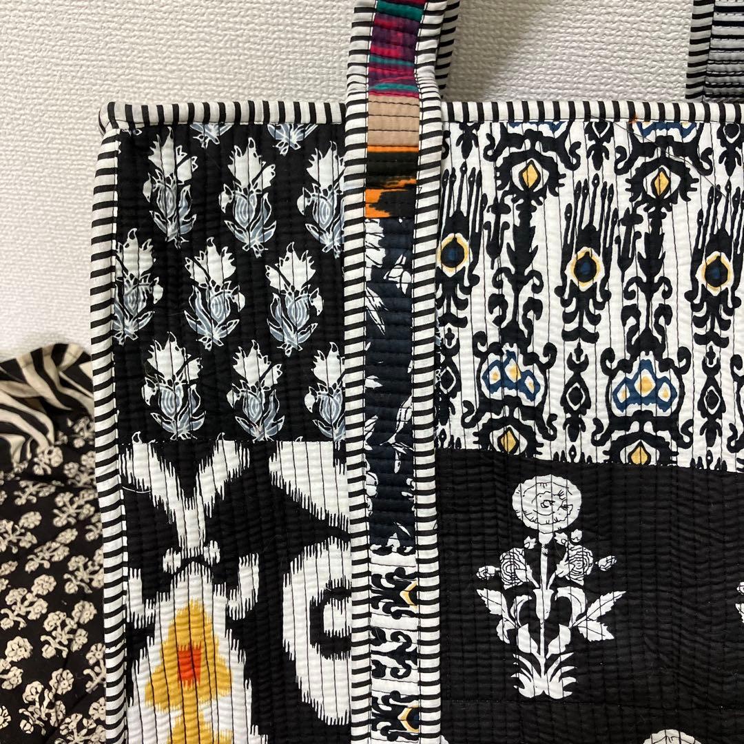 ハンドメイド キルティングトートバッグ 大容量 コットン