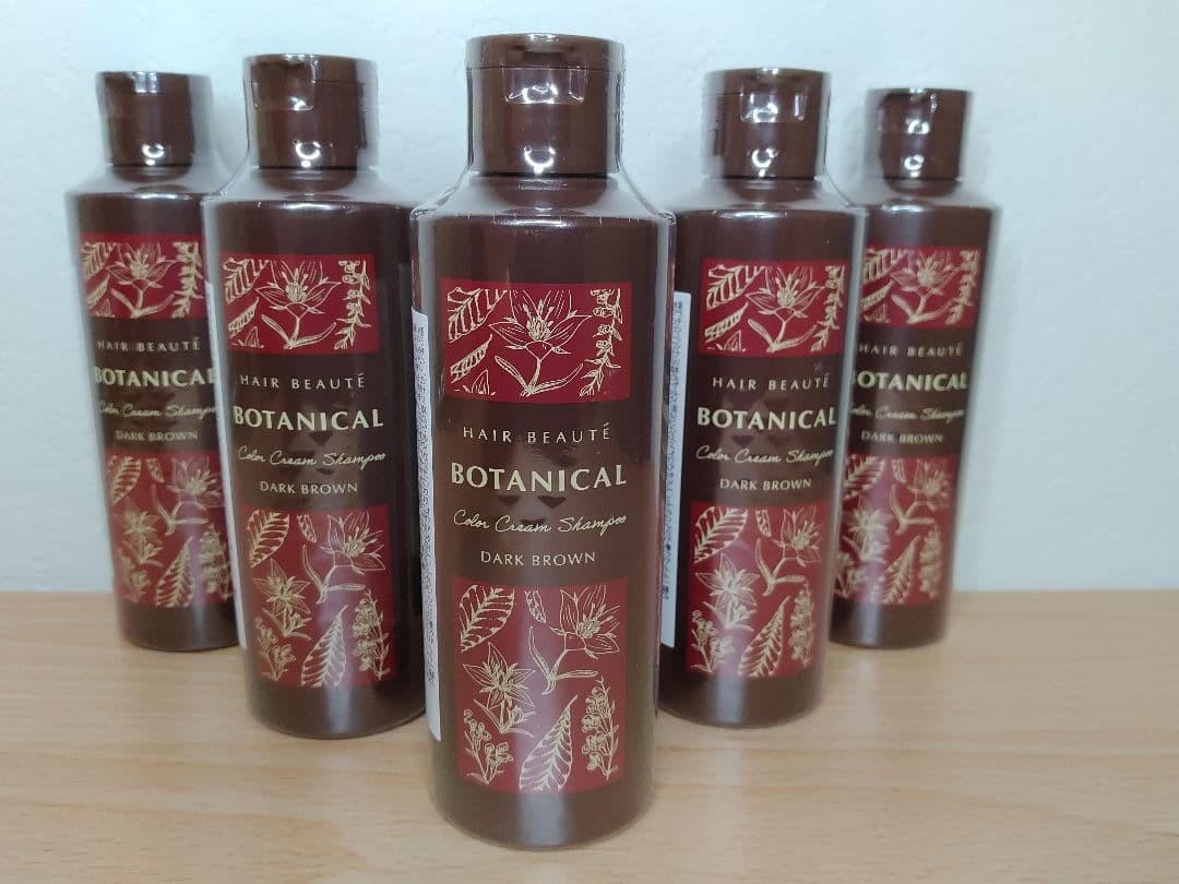 ヘアボーテ ボタニカルカラー クリームシャンプー ダークブラウン 5本セット