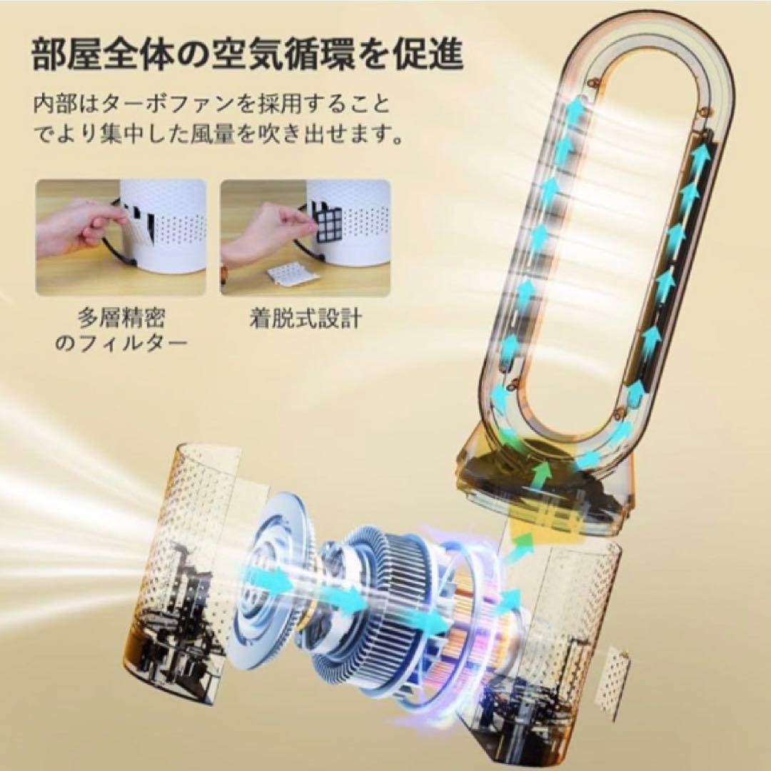 冷暖兼用　羽なし扇風機　タワーファン　首振り サーキュレーター 羽根なし