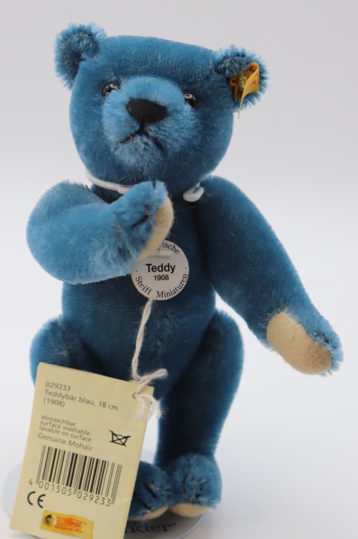 STEIFF 青いテディベア18cm 黄色タグ 5ジョイント
