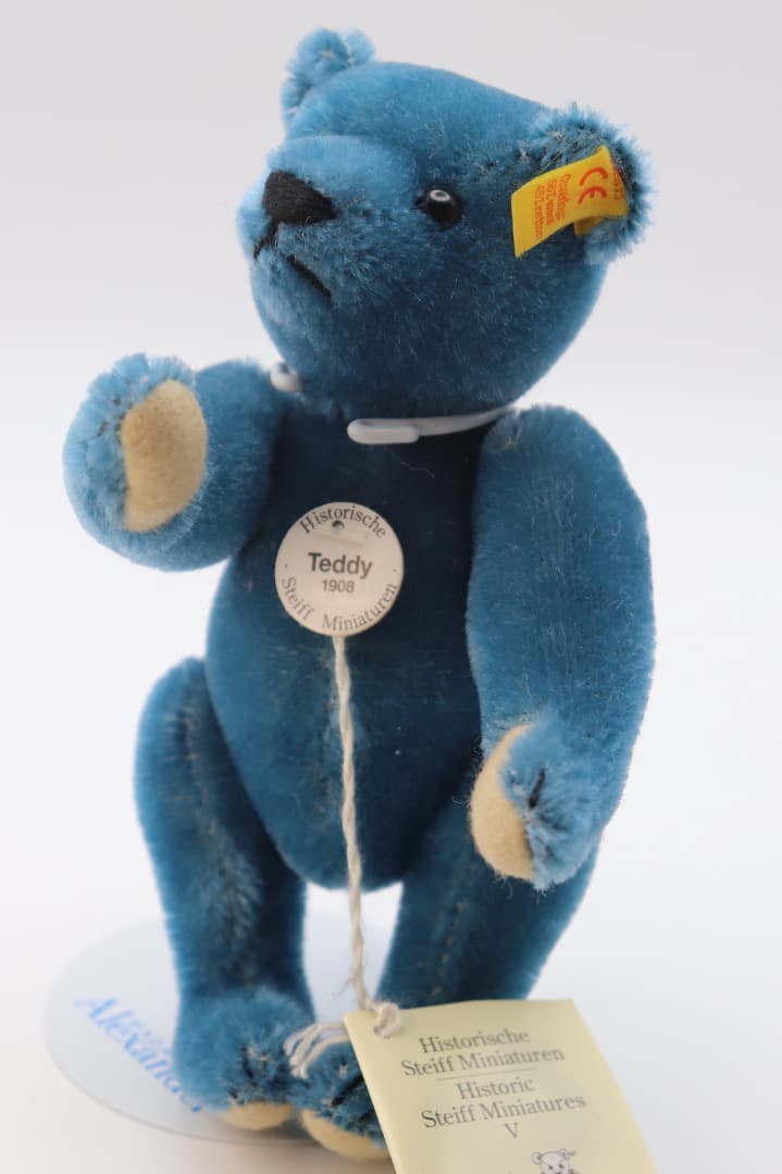 STEIFF 青いテディベア18cm 黄色タグ 5ジョイント