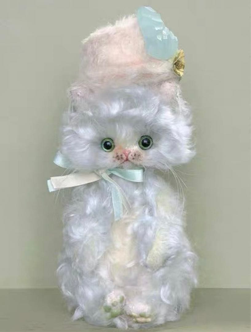 アイスクリームカラーの仔猫 アーティストベア 海外作家様 ハンドメイド 置物