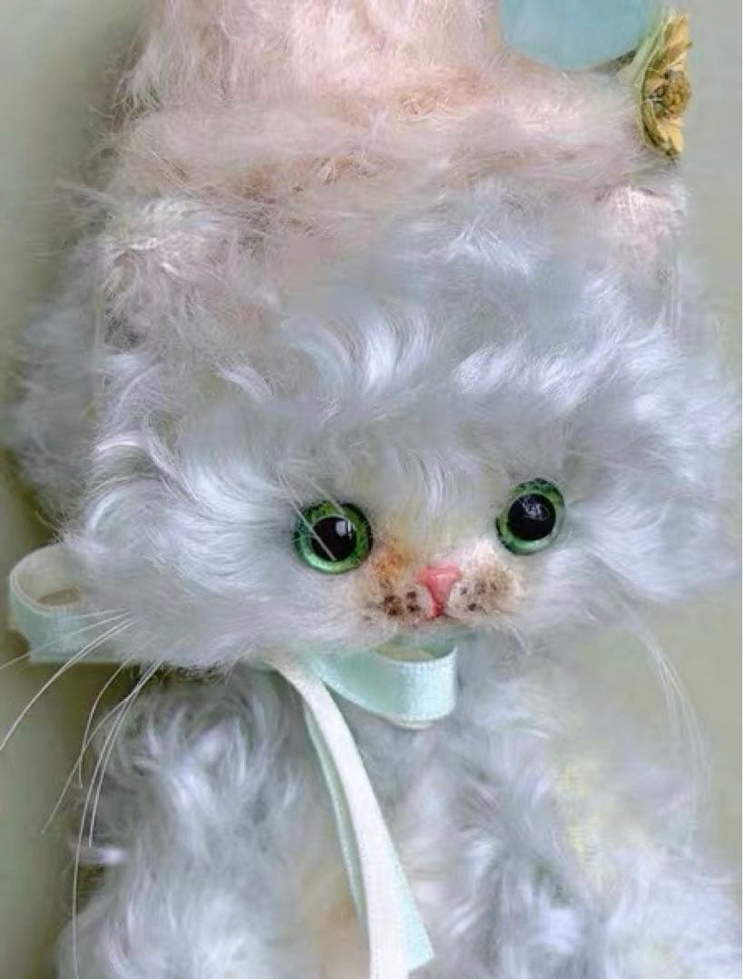 アイスクリームカラーの仔猫 アーティストベア 海外作家様 ハンドメイド 置物