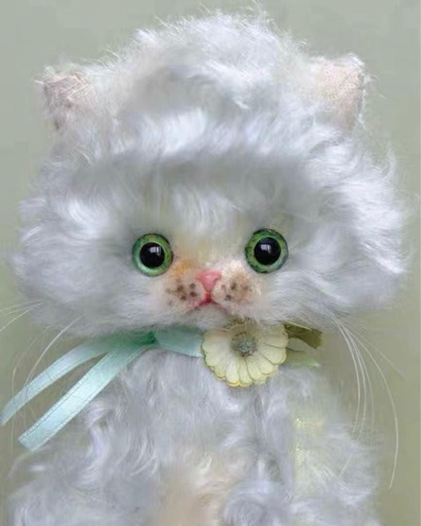 アイスクリームカラーの仔猫 アーティストベア 海外作家様 ハンドメイド 置物