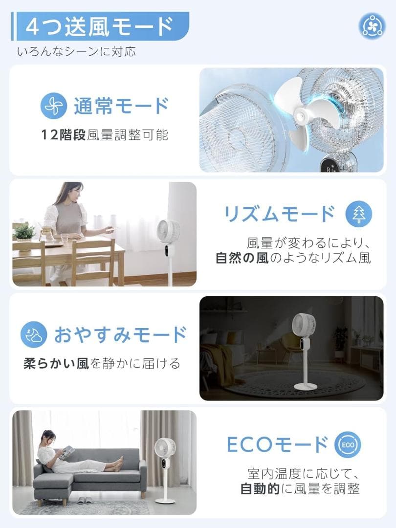 未使用 サーキュレーター dcモーター 節電対策 扇風機 静音