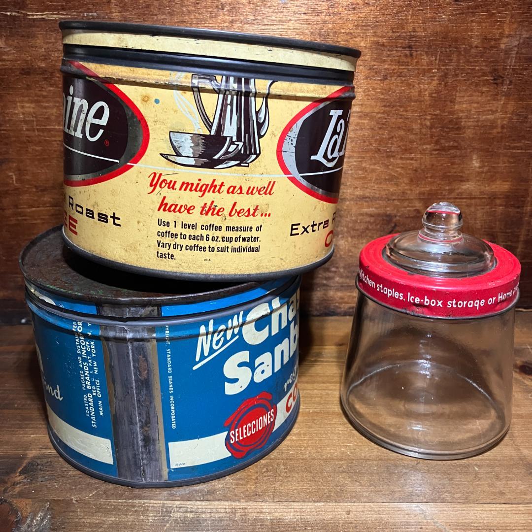COFFEE缶とジャーのセット／アメリカvintage／USA／Tin／空缶