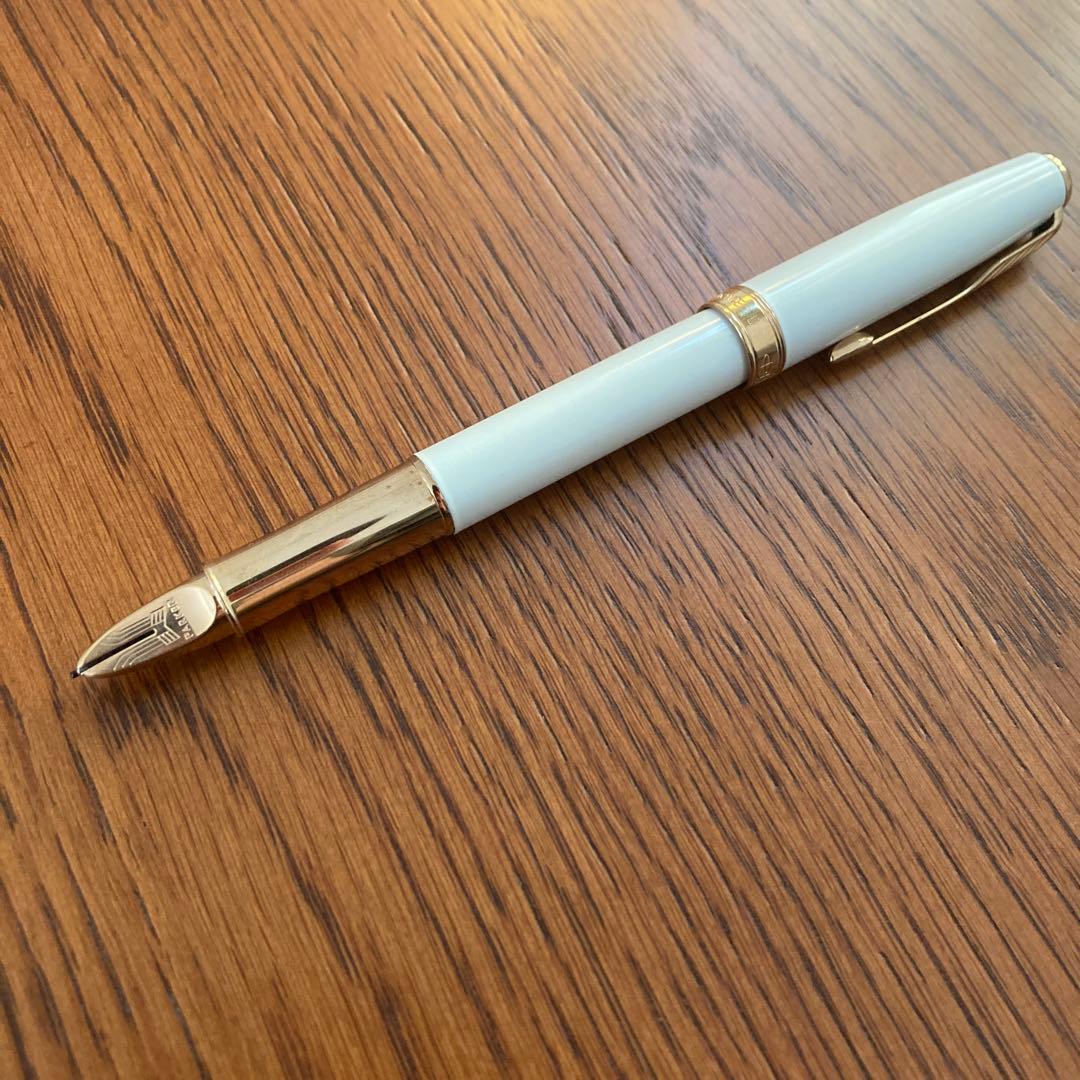 【美品】パーカーParker 万年筆 ソネットパールCT 18K (F)