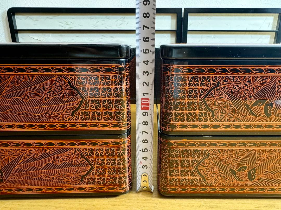 681伝統工芸　蒟醤　重箱　二段重箱　2セット　未使用品　共箱