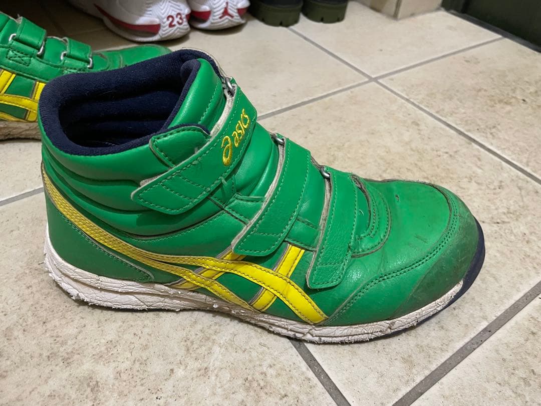 アシックスasics 安全靴　グリーン