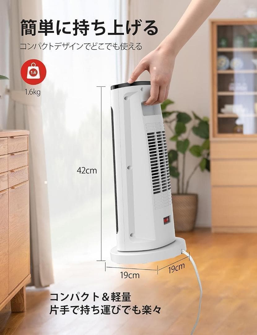 ヒーター 小型 セラミックヒーター 電気ファンヒーター 省エネ 1200W