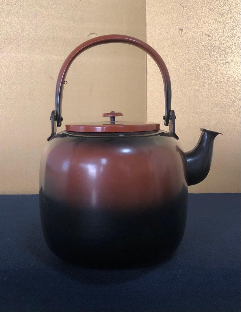 《R》茶道具 腰黒 薬缶 御水注 口蓋付 元箱　260203く4