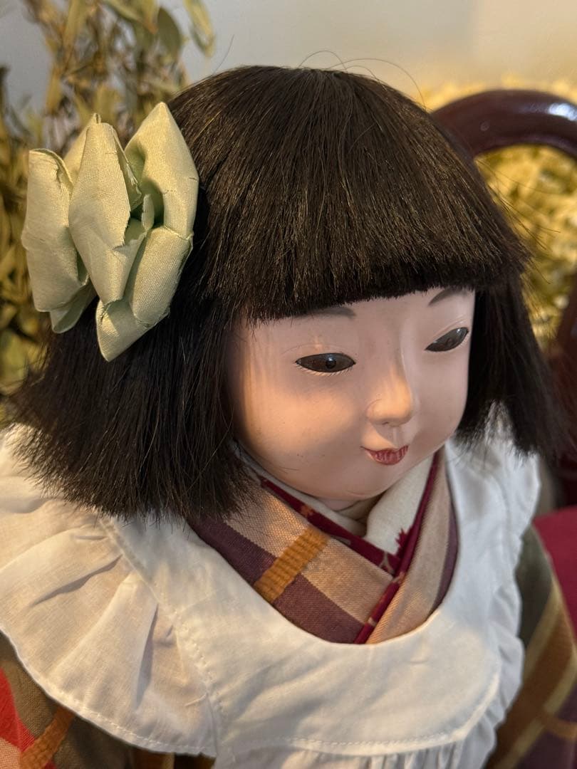 市松人形 無銘　ネコ娘のような子　約45cm