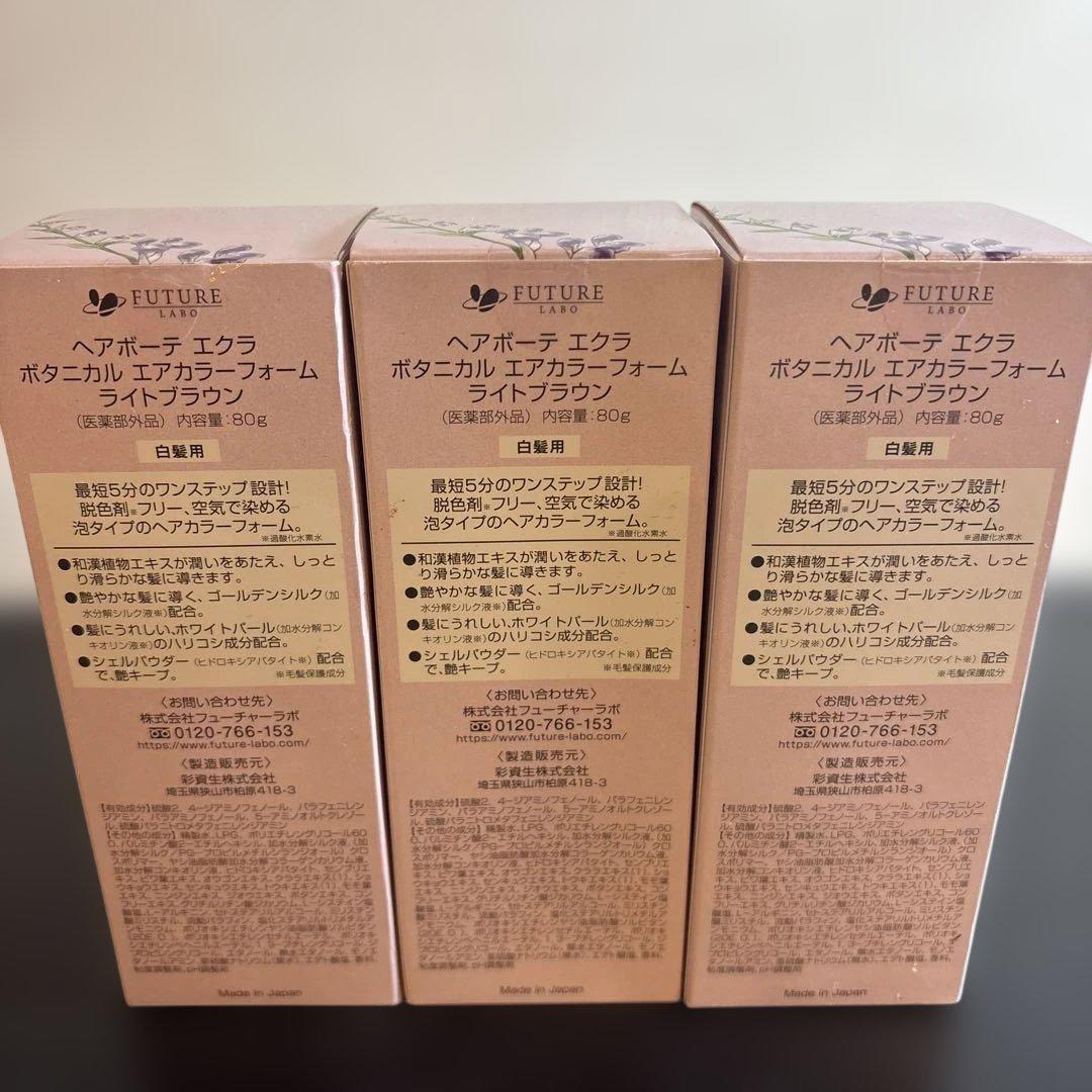 ECLAT ボタニカルヘアカラー ライトブラウン 80g 3個セット