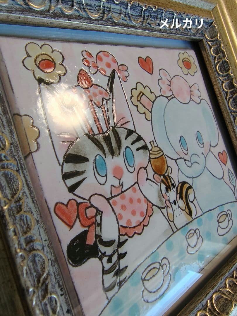 【新品・未使用】清水桐子さん 額装陶板