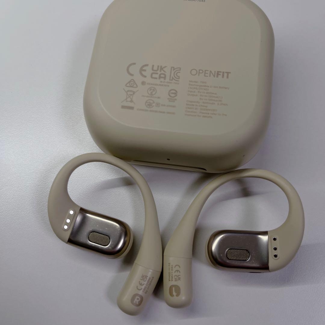 SHOKZ OPENFIT ワイヤレスイヤホン ホワイト 充電ケース付き