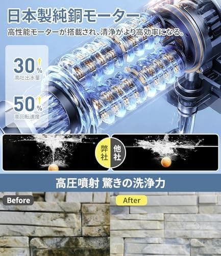 高圧洗浄機 コードレス【超軽量 2026年改良進化モデル 9Mpa】強力噴射 k