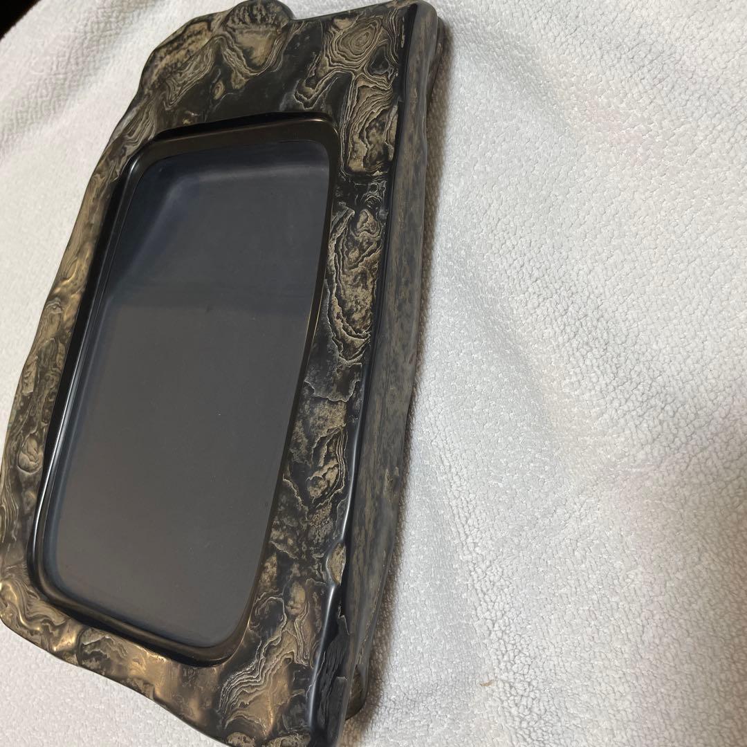 若田石　硯　硯箱　マーブル模様