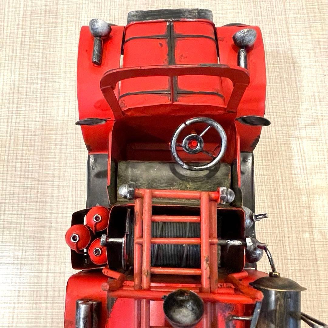 【消防車】アンティーク調 ブリキ レトロ シャビー インダストリアル