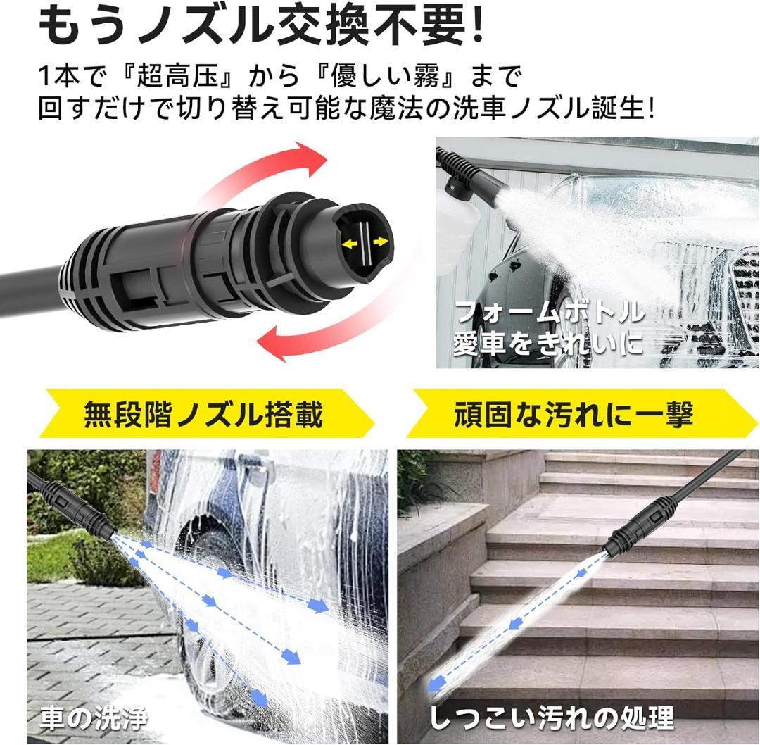 高圧洗浄機【A4用紙サイズ・超軽量2.85kg・2025年新登場】12MPa