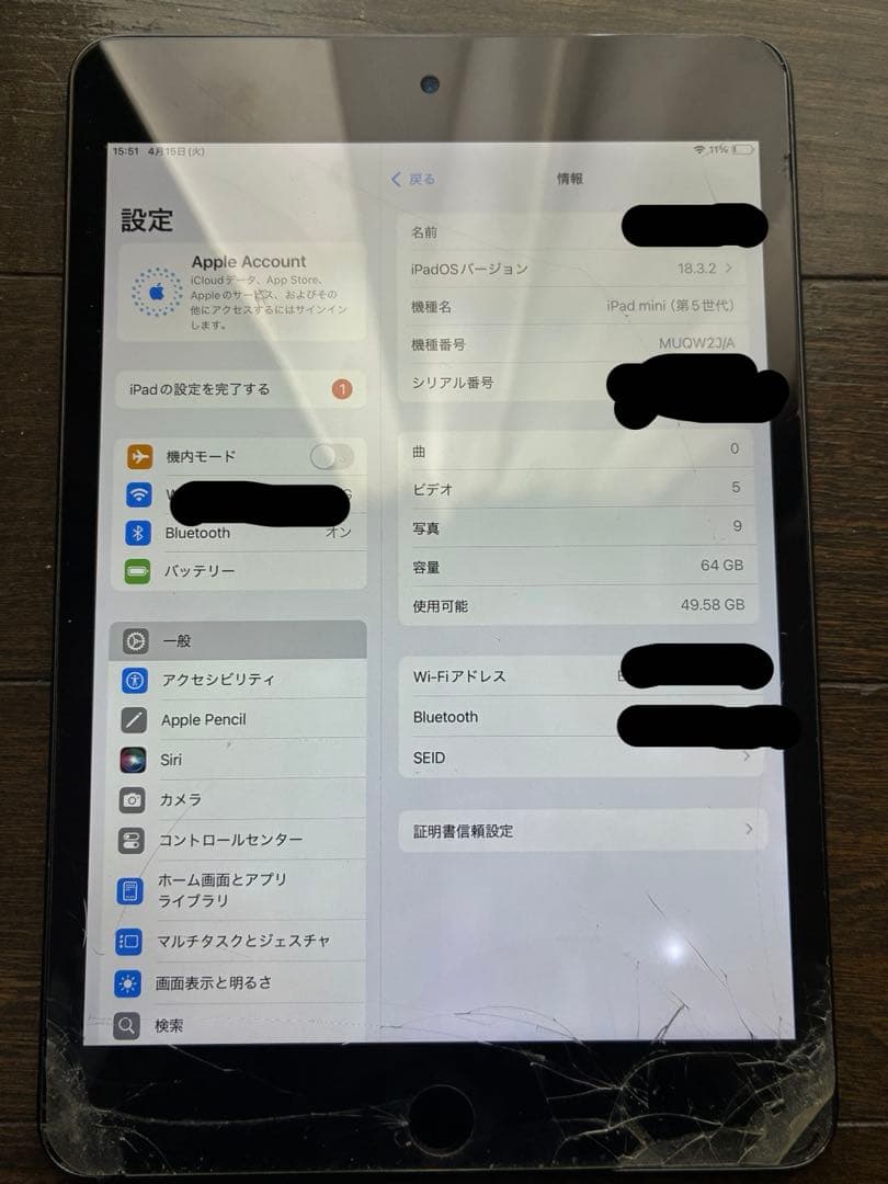 iPad mini 第五世代　スペースグレイ【訳あり】