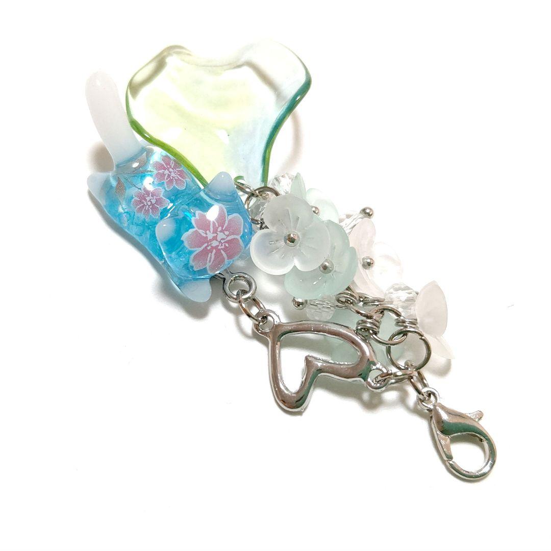 専用商品K-10131 ジャンピング猫チャーム(お花 花びら ハート)