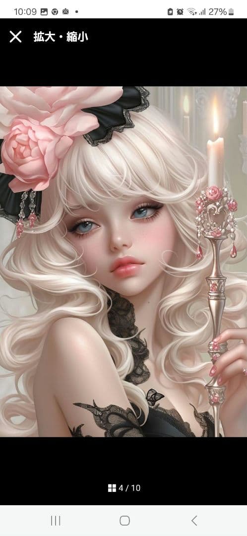 美しい女性パネル生地　ハンドメイド